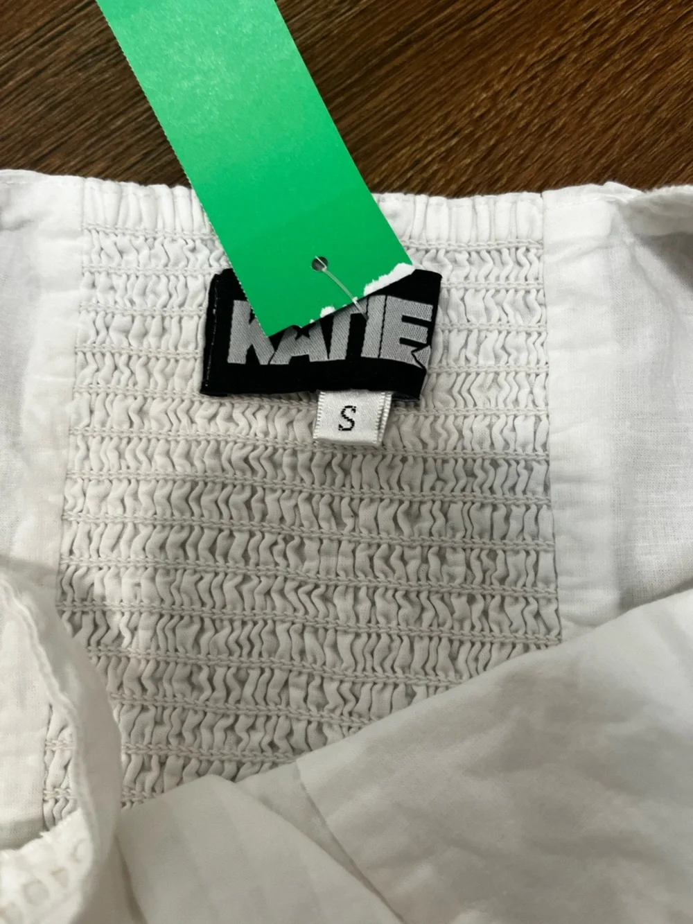 Katiej NYC White Eyelet Tank Crop Girl Top Size Small
